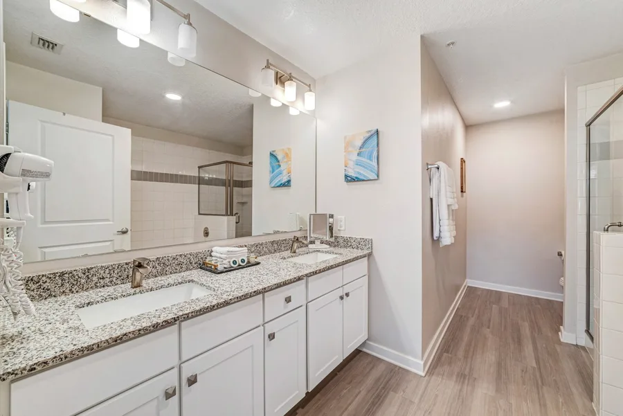 Bathroom with twin vanity